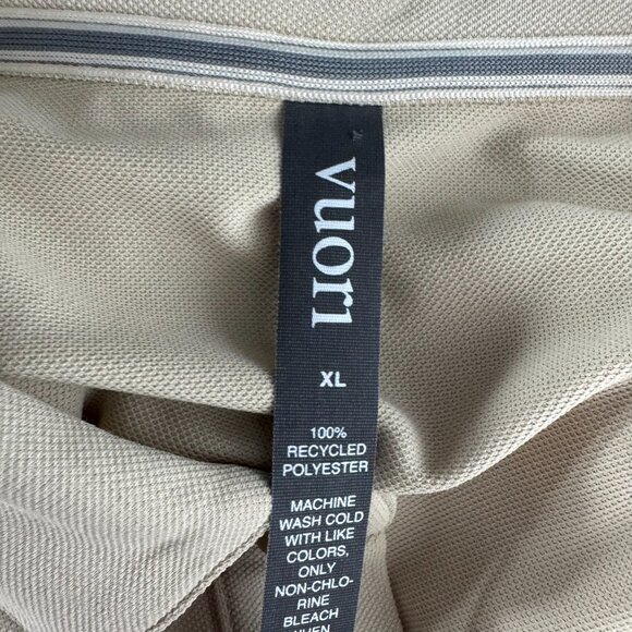 Vuori Gamepoint Polo Shirt Mens XL Short Sleeve Cashew Solid Polyester TP-3468 - Picture 6 of 12